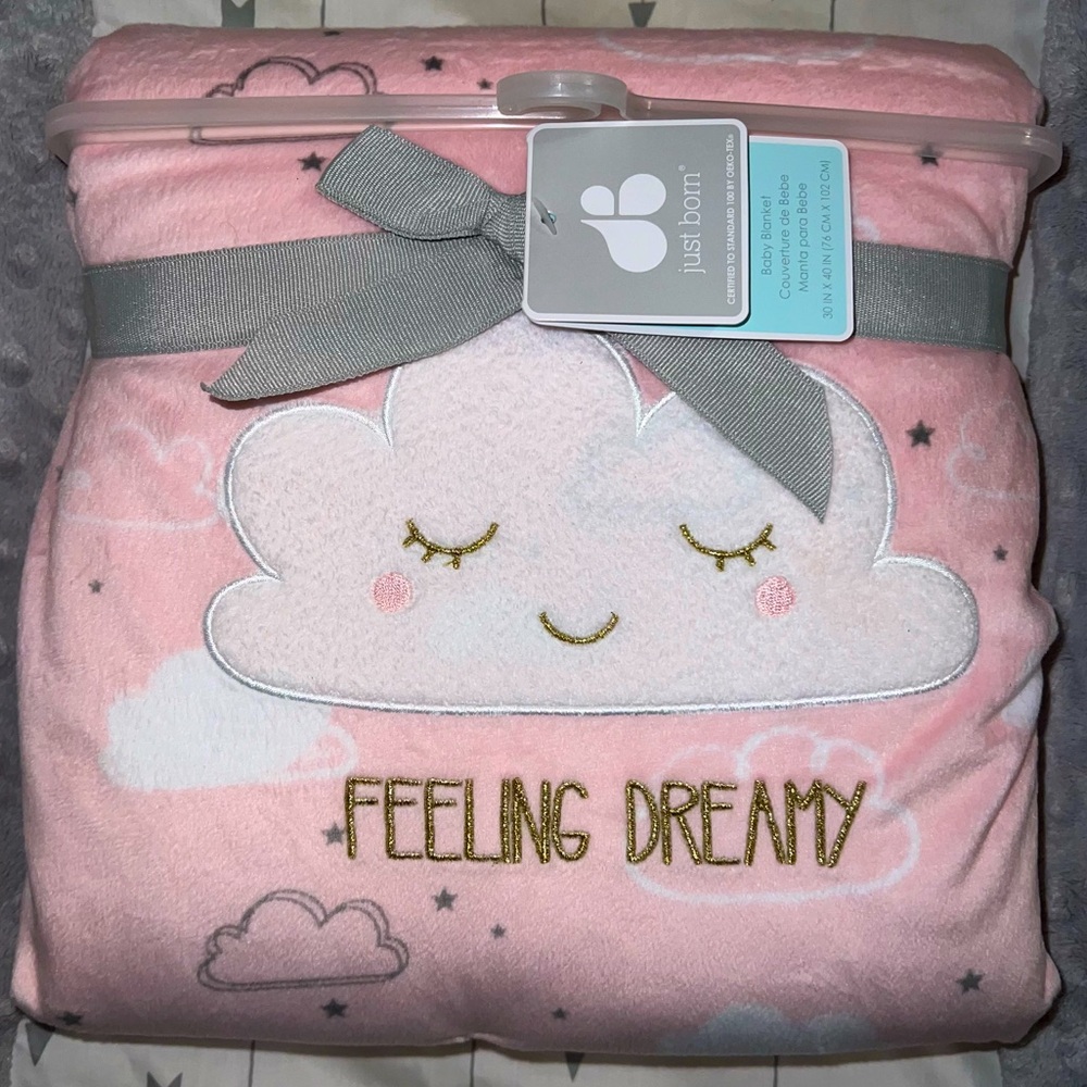 Just Born Feeling Dreamy Pink Blanket for Baby